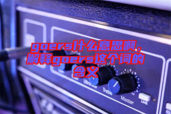 goers什么意思啊，解釋goers這個詞的含義