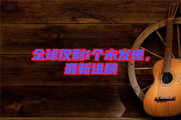 全球僅剩1個未發現，最新進展