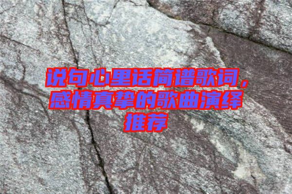 說句心里話簡譜歌詞，感情真摯的歌曲演繹推薦