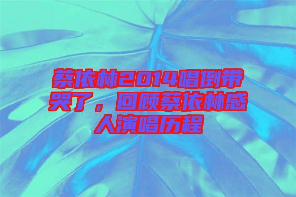 蔡依林2014唱倒帶哭了，回顧蔡依林感人演唱歷程