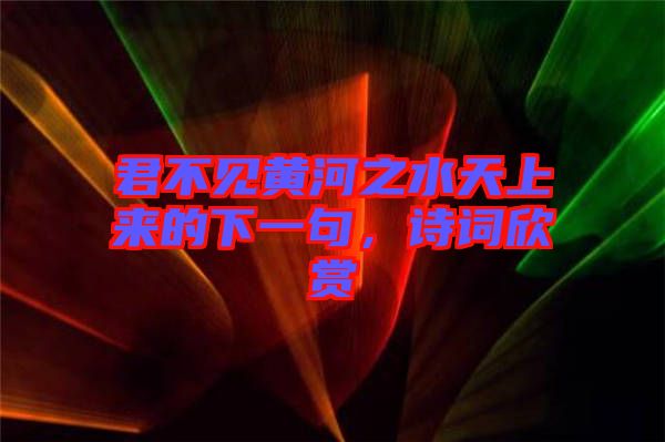 君不見黃河之水天上來的下一句，詩詞欣賞