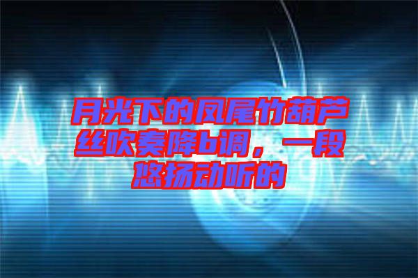 月光下的鳳尾竹葫蘆絲吹奏降b調，一段悠揚動聽的