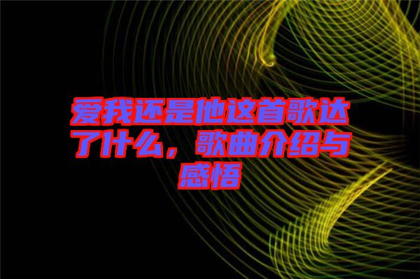 愛我還是他這首歌達了什么，歌曲介紹與感悟