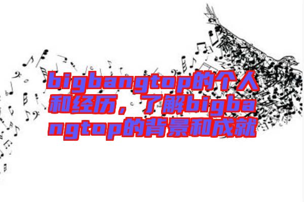bigbangtop的個人和經歷，了解bigbangtop的背景和成就
