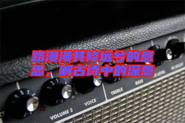 路漫漫其修遠(yuǎn)兮的意思，解古詩中的深意