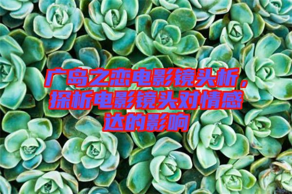 廣島之戀電影鏡頭析，探析電影鏡頭對情感達(dá)的影響