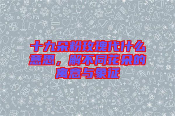 十九朵粉玫瑰代什么意思，解不同花朵的寓意與象征