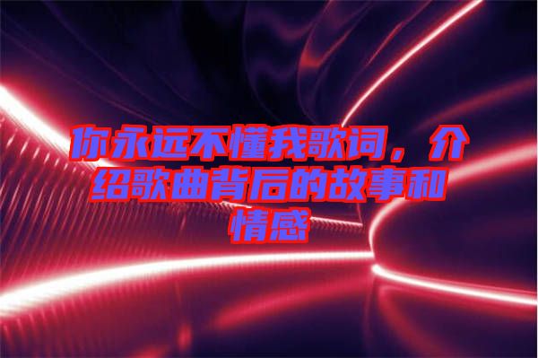 你永遠(yuǎn)不懂我歌詞，介紹歌曲背后的故事和情感