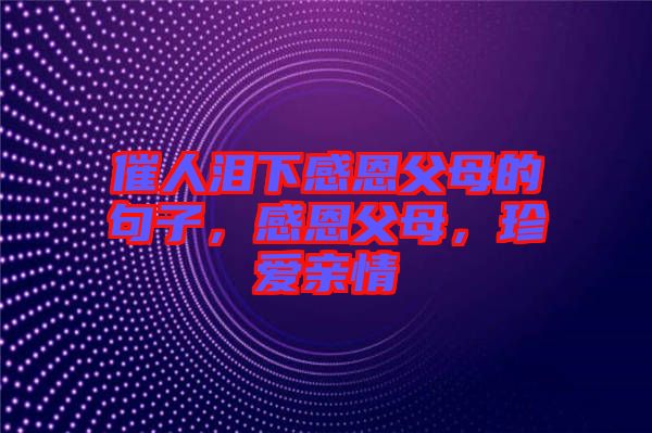 催人淚下感恩父母的句子，感恩父母，珍愛親情