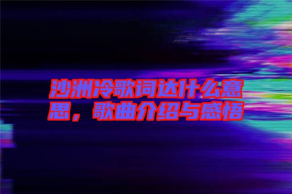沙洲冷歌詞達什么意思，歌曲介紹與感悟