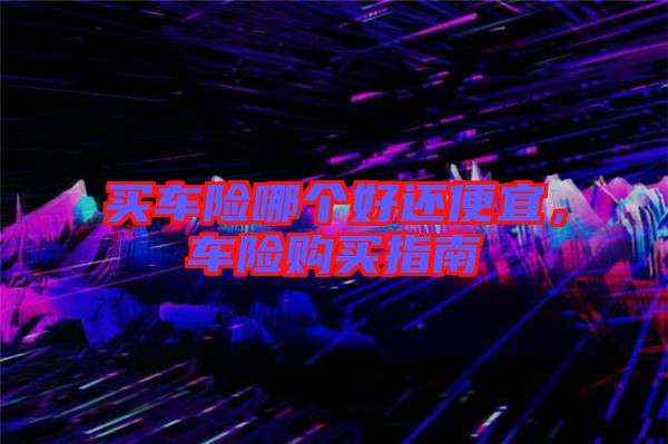 買車險哪個好還便宜，車險購買指南