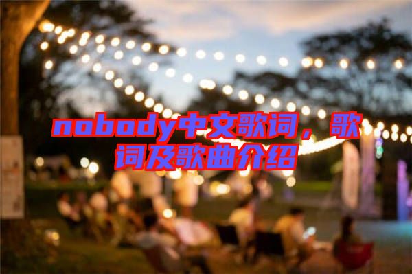nobody中文歌詞，歌詞及歌曲介紹