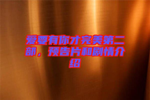 愛要有你才完美第二部，預告片和劇情介紹