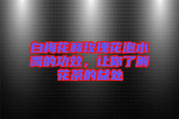 白梅花和玫瑰花泡水喝的功效，讓你了解花茶的益處