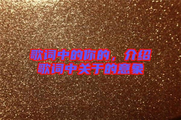歌詞中的你的，介紹歌詞中關于的意象