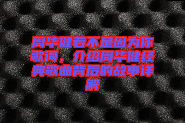 周華健若不是因為你歌詞，介紹周華健經典歌曲背后的故事詳解