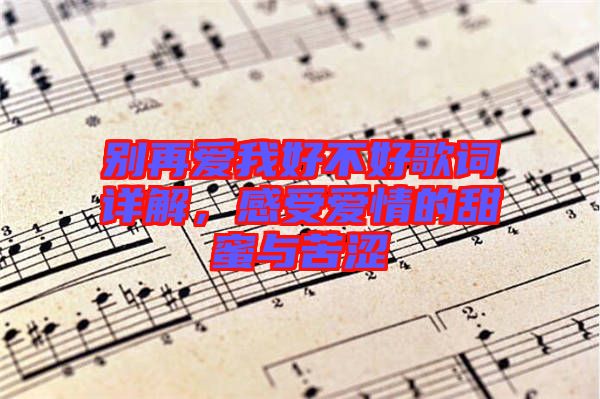 別再愛我好不好歌詞詳解，感受愛情的甜蜜與苦澀