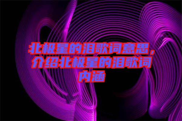 北極星的淚歌詞意思，介紹北極星的淚歌詞內涵