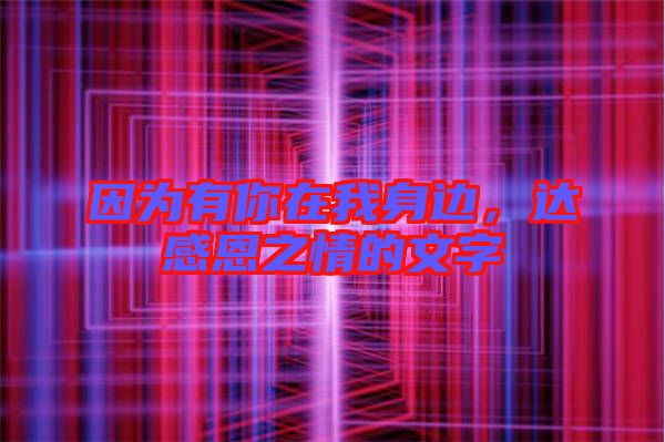 因為有你在我身邊，達感恩之情的文字