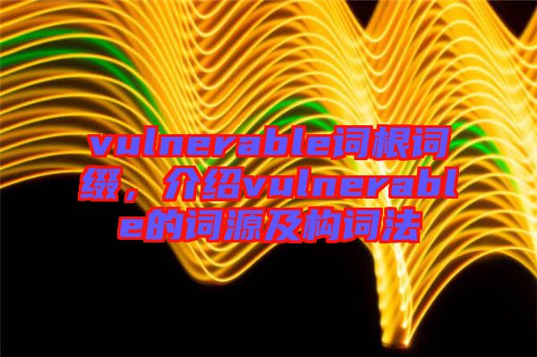 vulnerable詞根詞綴，介紹vulnerable的詞源及構詞法