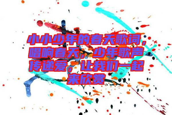 小小少年的春天歌詞，唱響春天，少年歌聲傳遞愛，讓我們一起來(lái)欣賞