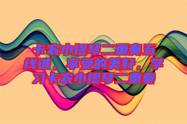 卡農(nóng)小提琴二重奏五線譜，享受的美好，學(xué)習(xí)卡農(nóng)小提琴二重奏