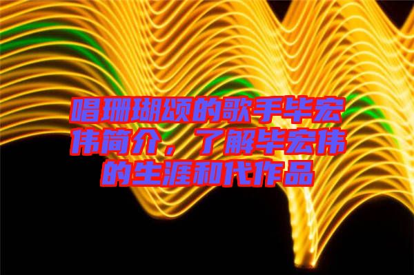 唱珊瑚頌的歌手畢宏偉簡介，了解畢宏偉的生涯和代作品