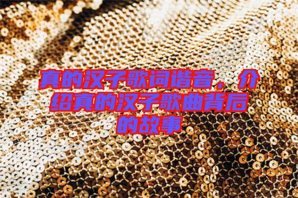 真的漢子歌詞諧音，介紹真的漢子歌曲背后的故事
