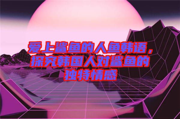 愛上鯊魚的人魚韓語，探究韓國人對鯊魚的獨特情感