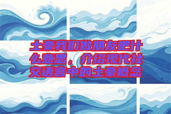 土豪我們做朋友吧什么意思，介紹現代社交語言中的土豪概念
