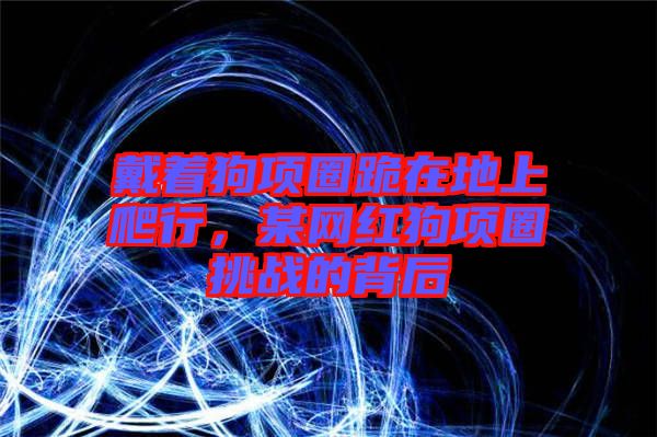 戴著狗項(xiàng)圈跪在地上爬行，某網(wǎng)紅狗項(xiàng)圈挑戰(zhàn)的背后