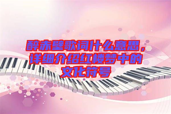 醉赤壁歌詞什么意思，詳細介紹紅樓夢中的文化符號