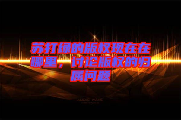 蘇打綠的版權現在在哪里，討論版權的歸屬問題
