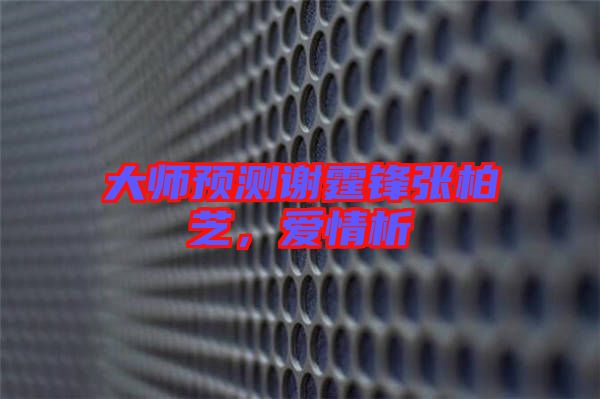 大師預測謝霆鋒張柏芝，愛情析