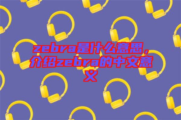 zebra是什么意思，介紹zebra的中文意義