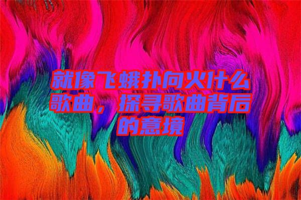 就像飛蛾撲向火什么歌曲，探尋歌曲背后的意境