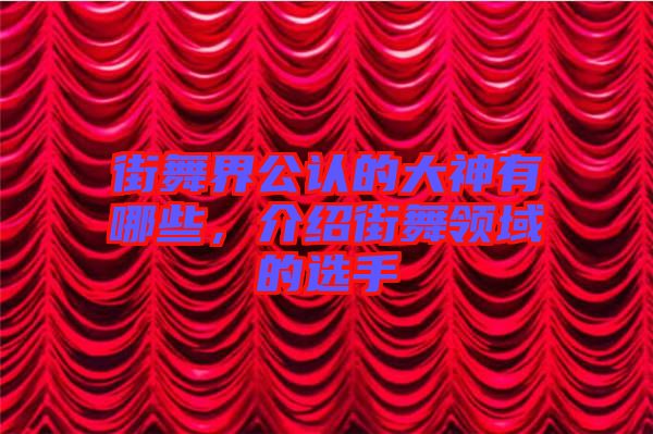 街舞界公認(rèn)的大神有哪些，介紹街舞領(lǐng)域的選手