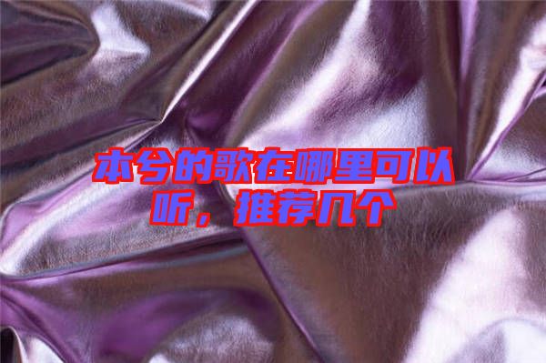 本兮的歌在哪里可以聽，推薦幾個(gè)