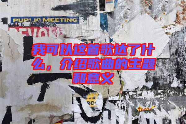 我可以這首歌達了什么，介紹歌曲的主題和意義