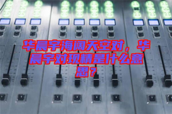 華晨宇海闊天空對，華晨宇對現(xiàn)精是什么意思？