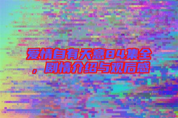 愛情自有天意84集全，劇情介紹與觀后感