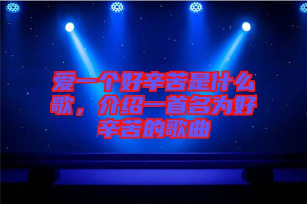愛一個好辛苦是什么歌，介紹一首名為好辛苦的歌曲