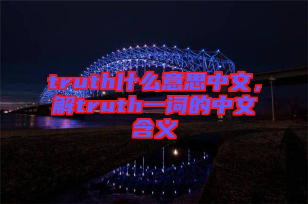 truth什么意思中文，解truth一詞的中文含義