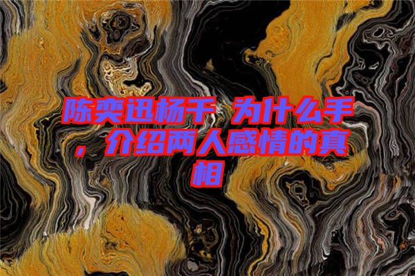 陳奕迅楊千嬅為什么手，介紹兩人感情的真相
