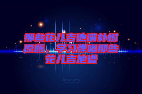 那些花兒吉他譜樸樹原版，學習彈唱那些花兒吉他譜