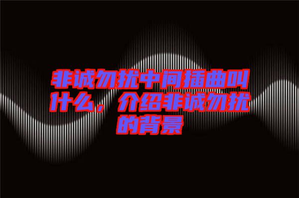非誠勿擾中間插曲叫什么，介紹非誠勿擾的背景